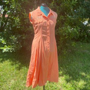 Vintage Western Bianca Maria Casselli Orange Large Dress sustainable fashion